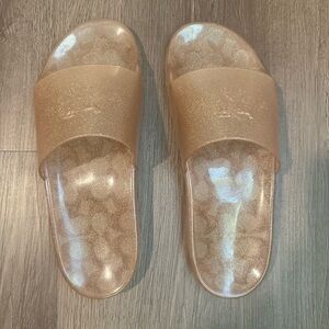 Coach Gold Glitter Jelly Sandals